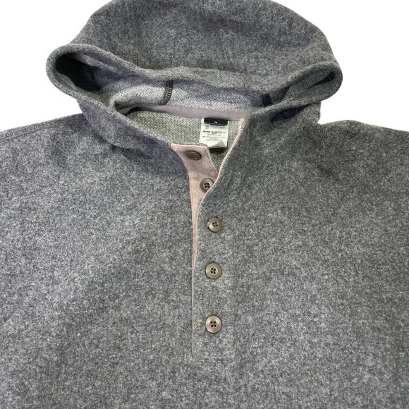 Patagonia Wool Blend Gray Hoodie 1/4 Button Men’s L - Picture 2 of 8